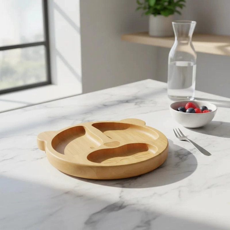 TABLA PARA PICAR CON DISEÑO DE OSO Y BANDEJA PARA COMIDA INFANTIL - 5