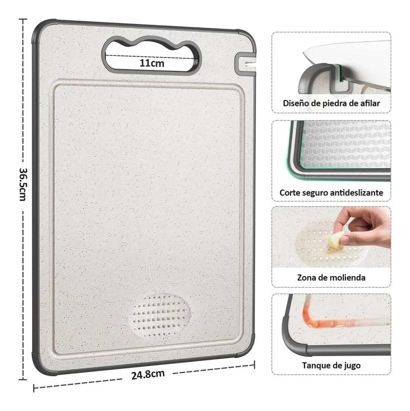 TABLA DE COCINA DE ACERO DOBLE CARA RESISTENTE AL MOHO FACIL DE LIMPIAR - 2