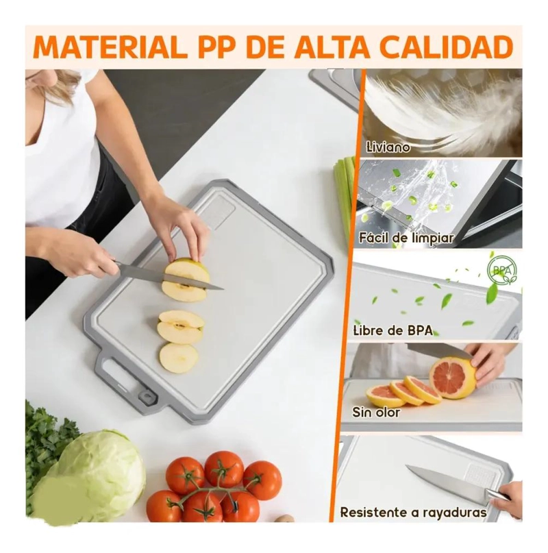 TABLA PARA CORTAR Y PICAR REVERSIBLE DE ACERO INOXIDABLE 304 - 4