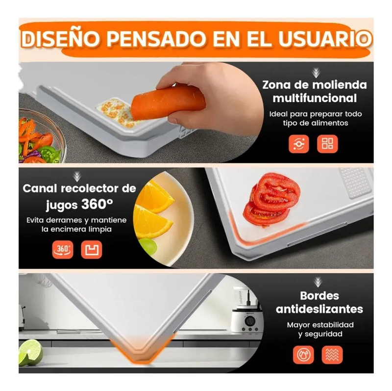 TABLA PARA CORTAR Y PICAR REVERSIBLE DE ACERO INOXIDABLE 304 - 5