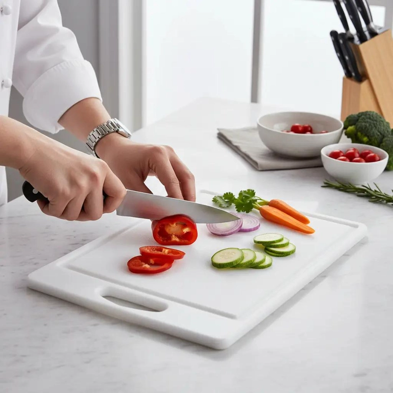 TABLA PARA CORTAR CARNES Y PESCADOS DE 35 X 25 X 1 CM COLOR BLANCO - 1
