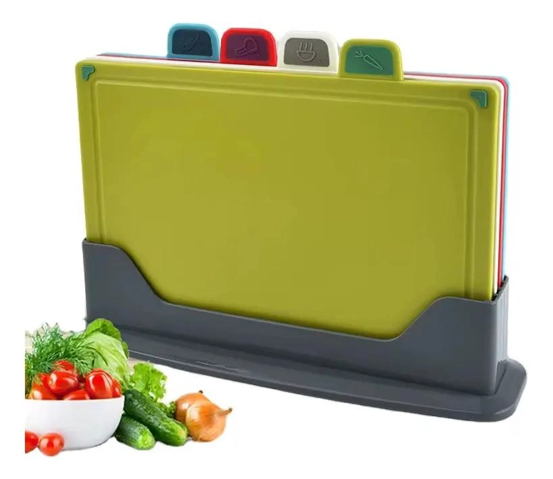 SET DE 4 TABLAS DE CORTAR PARA COCINA EN COLORES VARIADOS - 1