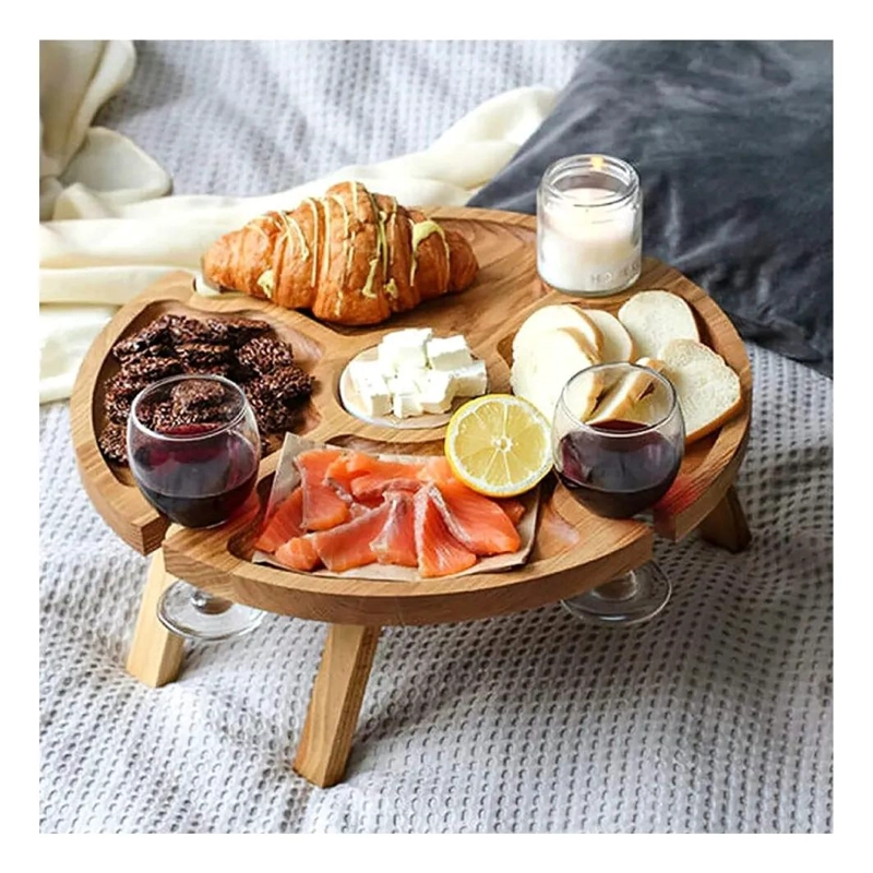 MESA PLEGABLE DE MADERA PARA PICNIC Y COMIDAS AL AIRE LIBRE - 2