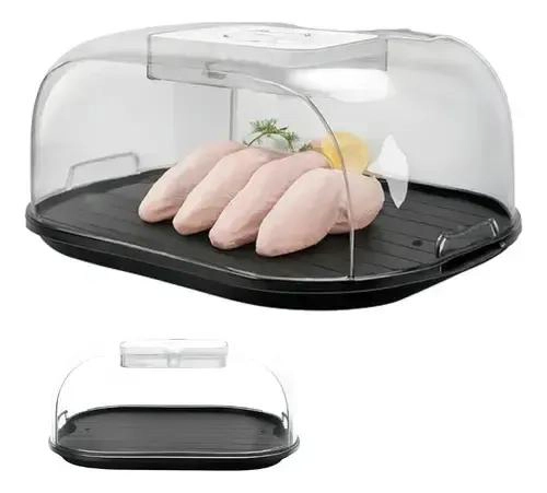 TABLA BANDEJA DE ALUMINIO PARA DESCONGELAR ALIMENTOS CON TAPA PRACTICA - 1