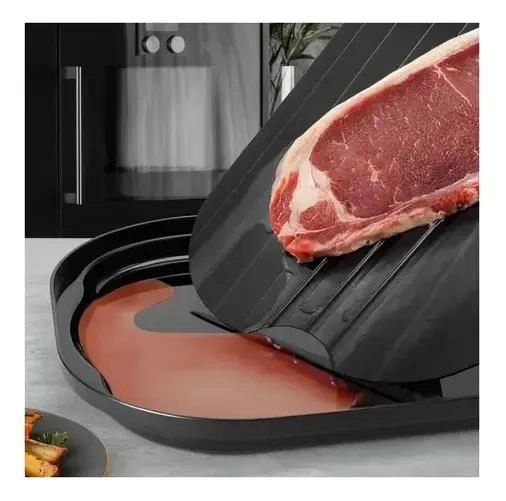 TABLA BANDEJA DE ALUMINIO PARA DESCONGELAR ALIMENTOS CON TAPA PRACTICA - 5