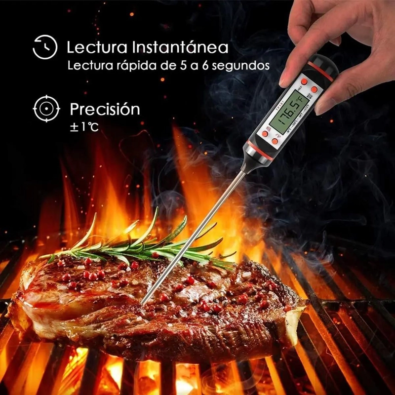 TERMOMETRO DIGITAL PARA HORNO Y COCINA CON SENSOR PARA CARNES - 2