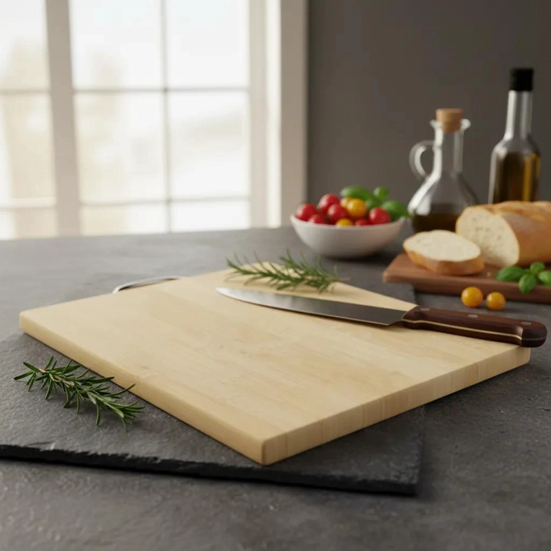 SET DE 3 TABLAS DE PICAR DE BAMBU CON MANGO METALICO 22X32 CM - 5