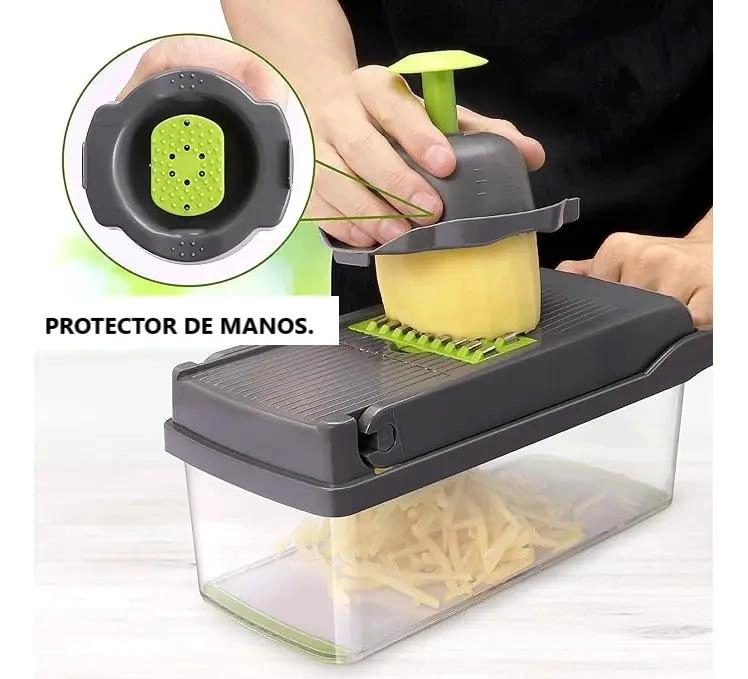 PICADOR DE VERDURAS MULTIUSOS CON 16 PIEZAS PARA PREPARACION RAPIDA - 4