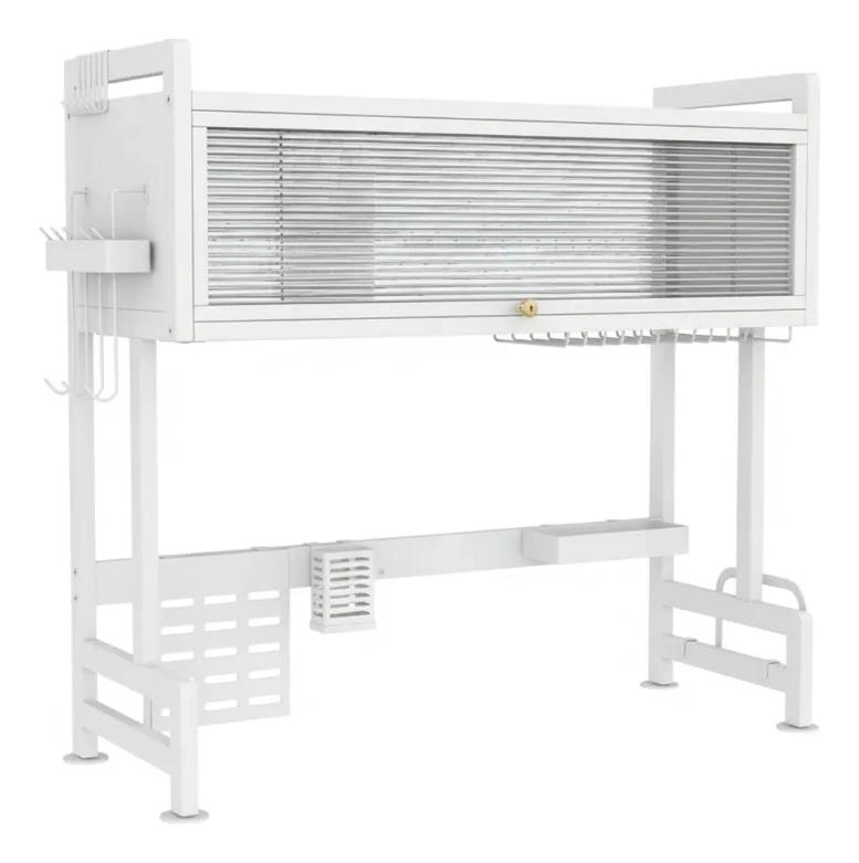 ESCURRIDOR DE PLATOS Y UTENSILIOS CON PORTA TABLA COLOR BLANCO - 3
