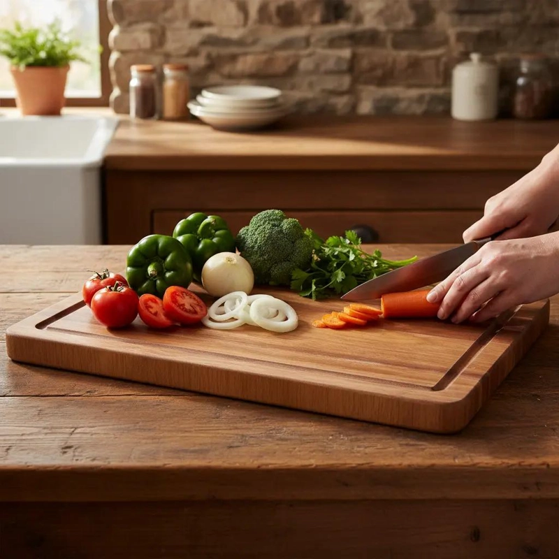 TABLA DE MADERA RECTANGULAR PARA PICAR ALIMENTOS DE 38 CM - 5