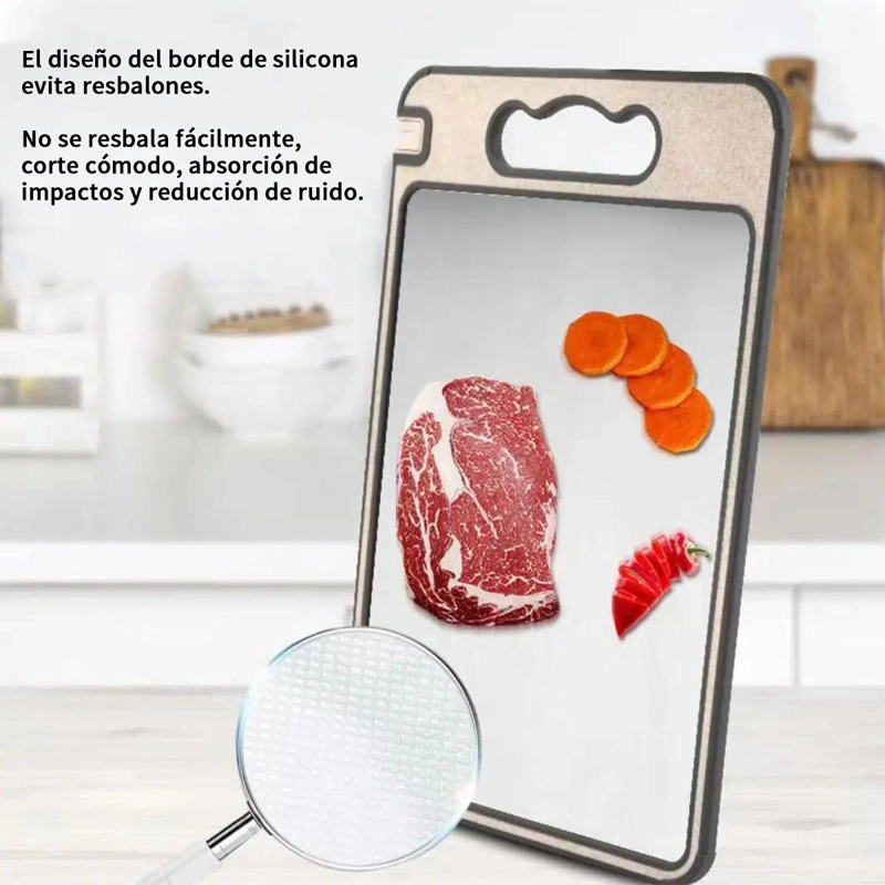 TABLA PARA CORTAR DOBLE CARA CON SUPERFICIE DE ACERO INOXIDABLE - 4