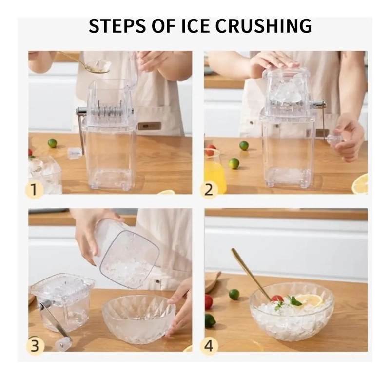 MAQUINA MANUAL PARA RASPADOS CON TRITURADOR DE HIELO DE MANIVELA - 3