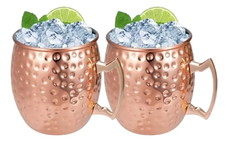 SET DE 2 TAZONES DE ACERO INOXIDABLE CON RECUBRIMIENTO DE COBRE DE 500 ML - 1