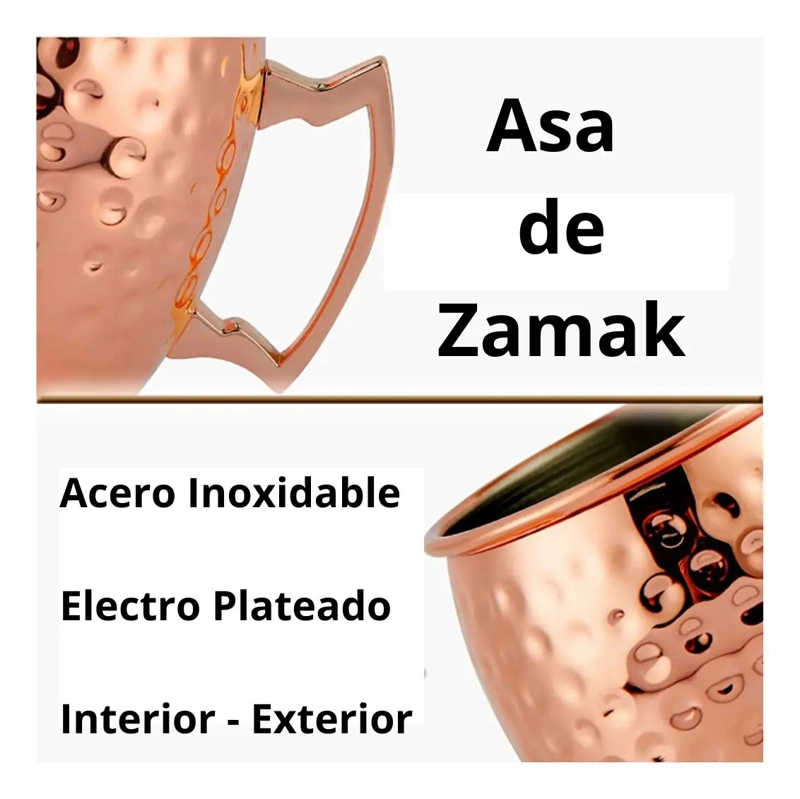 SET DE 2 TAZONES DE ACERO INOXIDABLE CON RECUBRIMIENTO DE COBRE DE 500 ML - 2