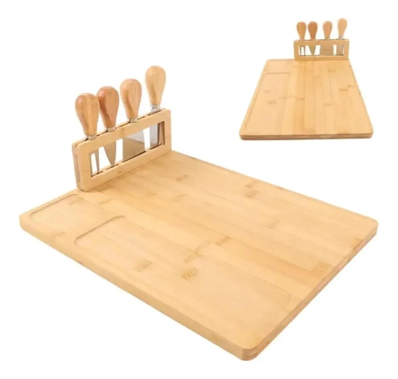 TABLA RECTANGULAR DE BAMBU PARA PICAR ALIMENTOS CON SUPERFICIE LISA - 4