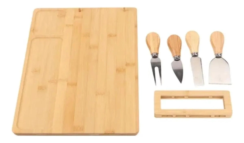 TABLA RECTANGULAR DE BAMBU PARA PICAR ALIMENTOS CON SUPERFICIE LISA - 5