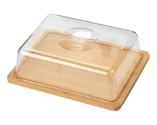 TABLA DE MADERA RECTANGULAR CON CUPULA DE 26X20 CM PARA COCINA - 1