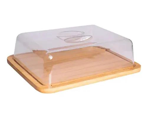 TABLA DE MADERA RECTANGULAR CON CUPULA DE 26X20 CM PARA COCINA - 2
