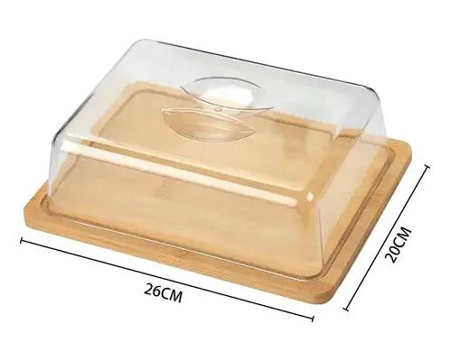 TABLA DE MADERA RECTANGULAR CON CUPULA DE 26X20 CM PARA COCINA - 3