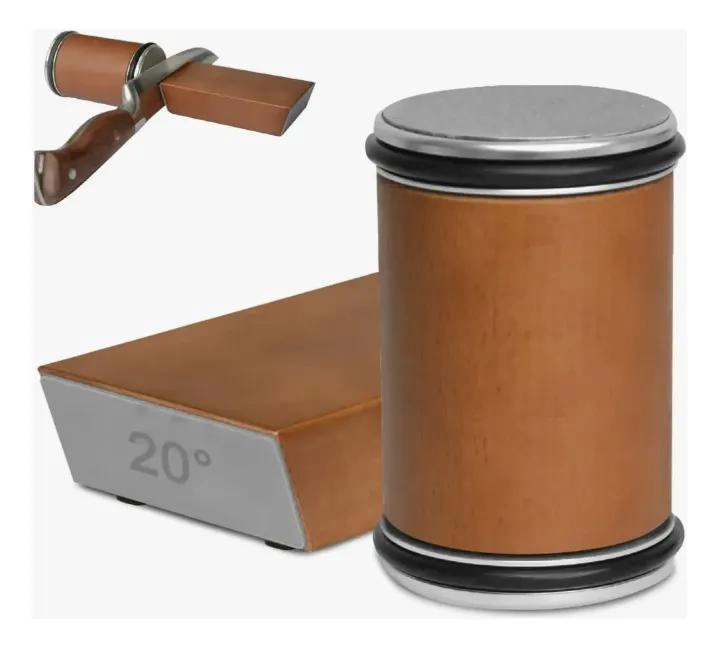 AFILADOR DE CUCHILLOS CON BASE RODANTE Y MANGO DE MADERA - 1