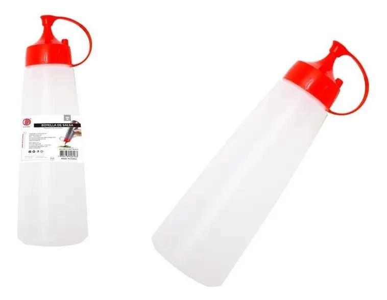 DISPENSADOR PARA SALSA TRANSPARENTE DE 500 ML CON DISEÑO PRACTICO - 1