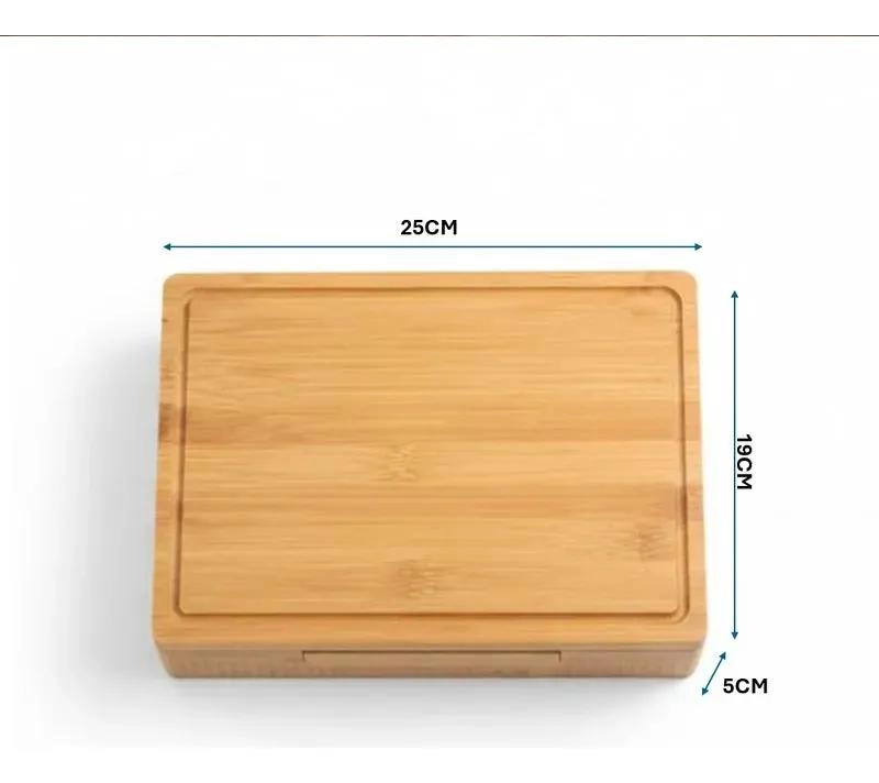 TABLA DE BAMBU PARA QUESOS CON TRES CUBIERTOS DE ACERO INOXIDABLE - 3