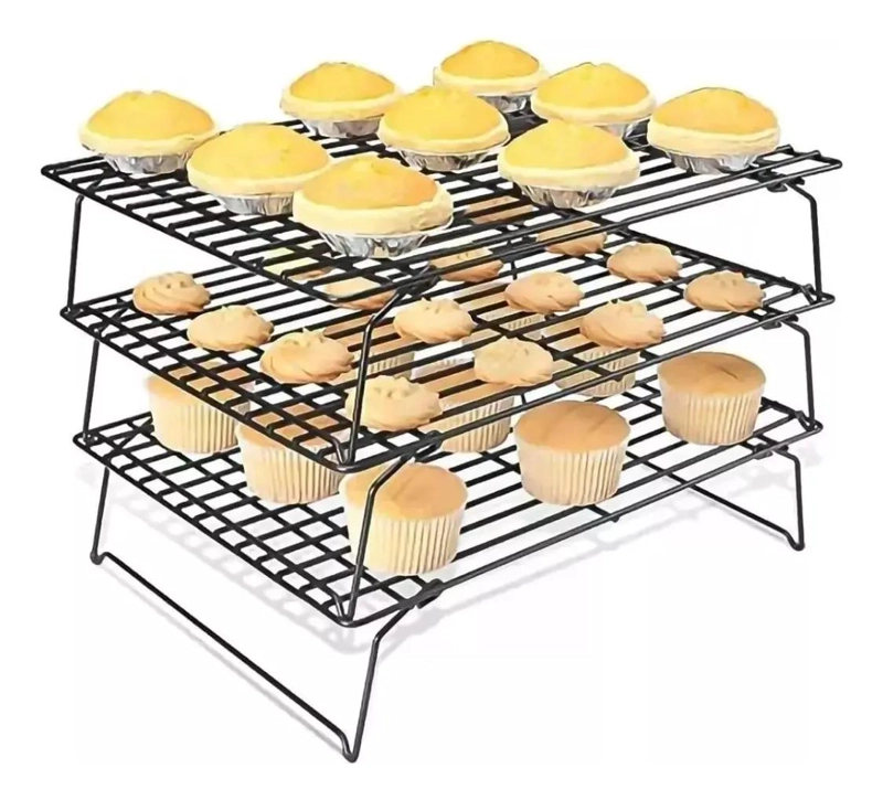 REJILLA PARA ENFRIAR GALLETAS Y PAN CON 3 NIVELES RESISTENTES - 1
