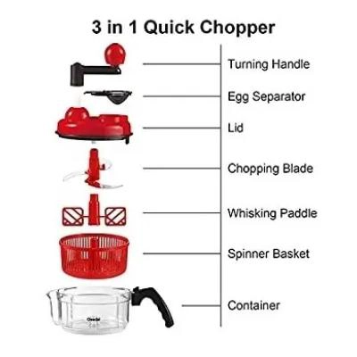PICADORA MANUAL PARA ALIMENTOS CON CAPACIDAD DE 1.85 LITROS - 3