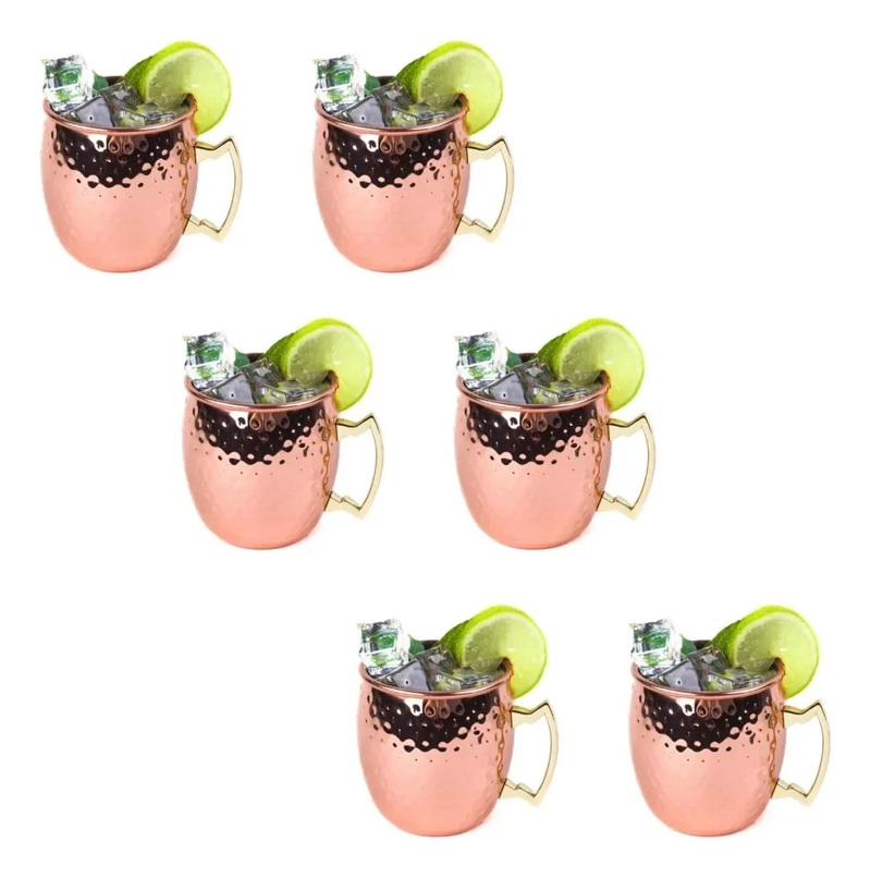 SET DE 6 VASOS DE COBRE PARA COCTELES MOSCOW MULE DE 500 ML - 1