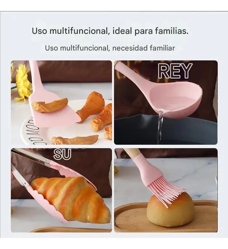 SET COMPLETO DE UTENSILIOS DE COCINA DE SILICONA CON 19 PIEZAS - 4