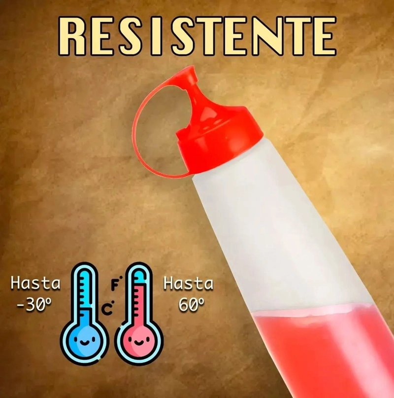 DISPENSADOR PEQUEÑO PARA SALSA CON BOTELLA TRANSPARENTE DE 180 ML - 2