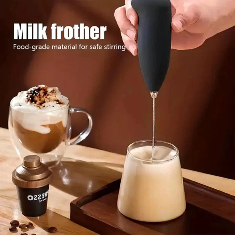 BATIDOR MINI REVOLVEDOR PARA CAFE , LECHE Y HUEVOS CON ESPUMA - 1