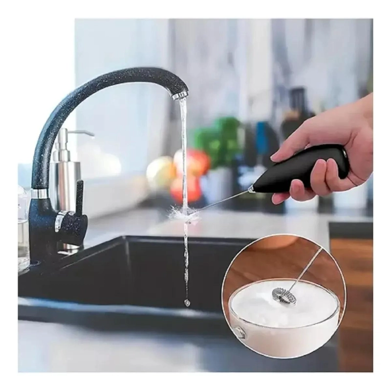 BATIDOR MINI REVOLVEDOR PARA CAFE , LECHE Y HUEVOS CON ESPUMA - 3