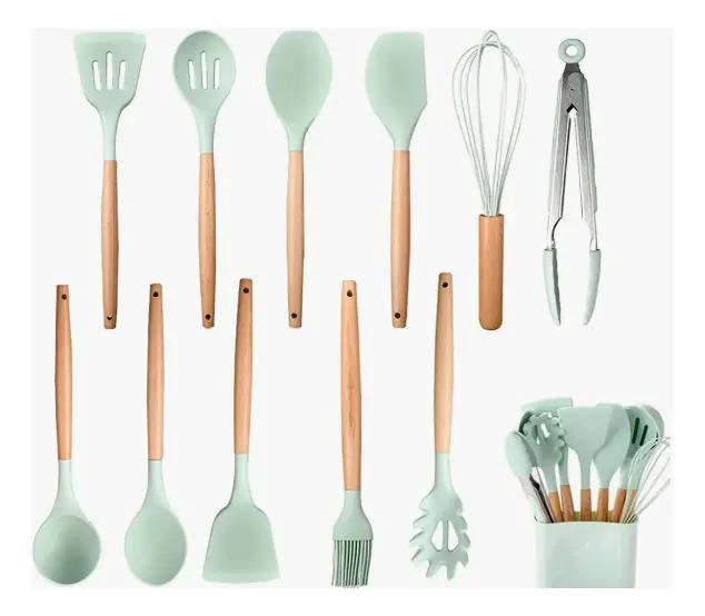 JUEGO DE UTENSILIOS DE COCINA DE SILICONA CON CAJA DE ALMACENAMIENTO DE 12 PIEZ - 1
