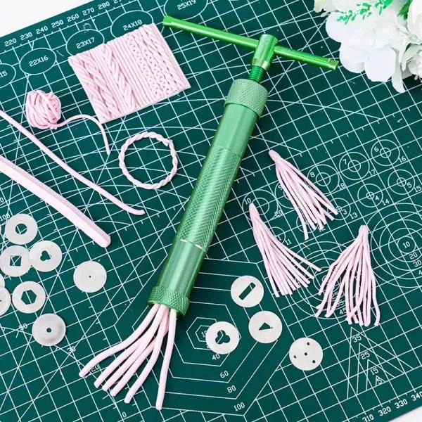 EXTRUSOR PARA ARCILLA POLIME RICA CON 20 DISCOS PARA REPOSTERIA - 5
