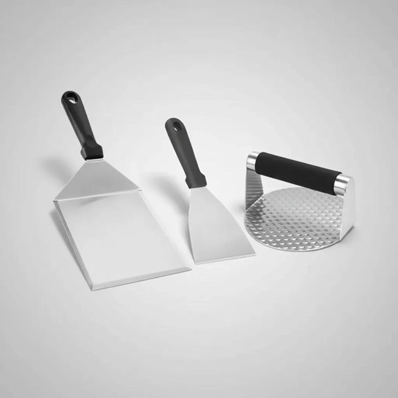KIT DE 3 ESPATULAS PARA PLANCHA CON DISEÑO ERGONOMICO Y RESISTENTE - 1
