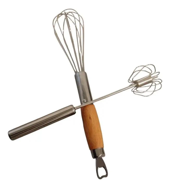 KIT DE BATIDORES MANUALES DE ACERO INOXIDABLE PARA HUEVOS Y MEZCLAS - 1