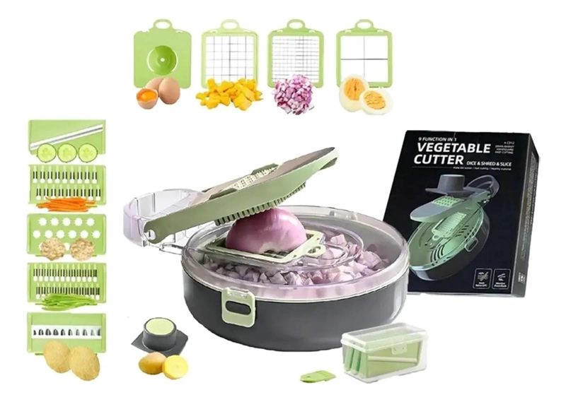 CORTADOR Y REBANADOR MULTIFUNCION PARA VERDURAS CON 9 ACCESORIOS - 2