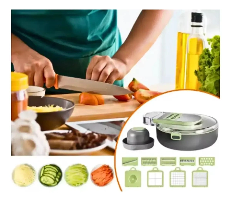 CORTADOR Y REBANADOR MULTIFUNCION PARA VERDURAS CON 9 ACCESORIOS - 4