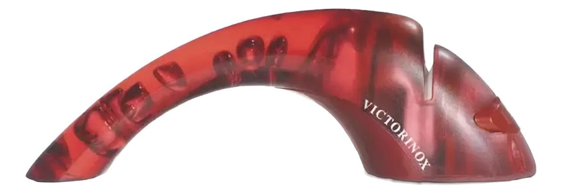 AFILADOR DE CUCHILLOS CON RODILLO CERAMICO COLOR ROJO PARA USO DOME STICO - 1