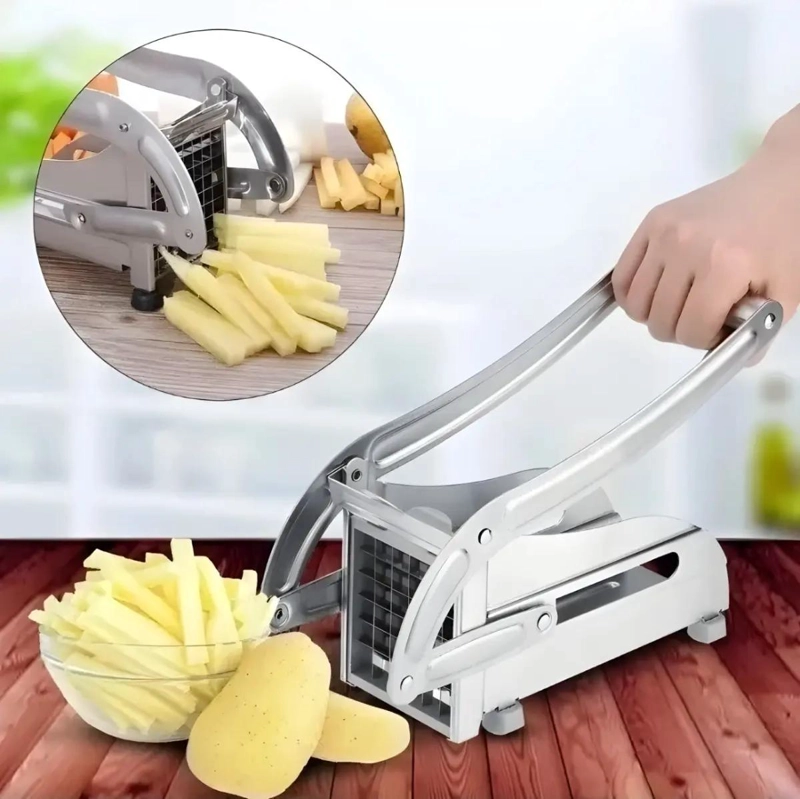 CORTADORA MANUAL PARA PAPAS FRITAS Y VERDURAS CON CUCHILLAS AFILADAS - 4