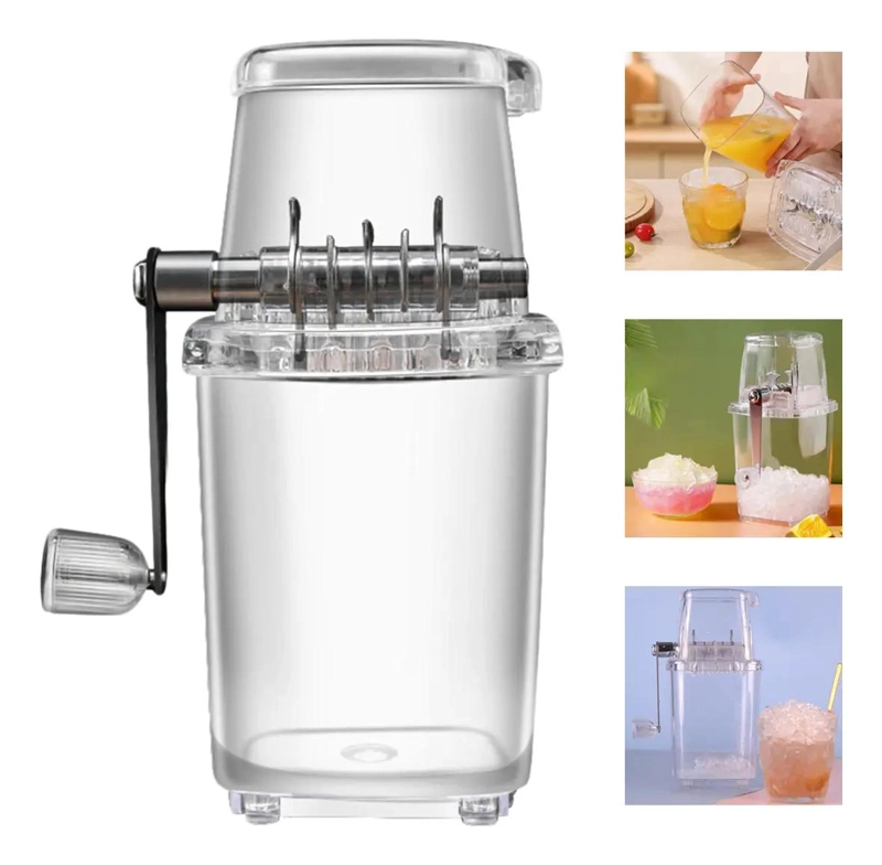 MAQUINA MANUAL PARA RASPADOS CON TRITURADOR DE HIELO DE MANIVELA - 1