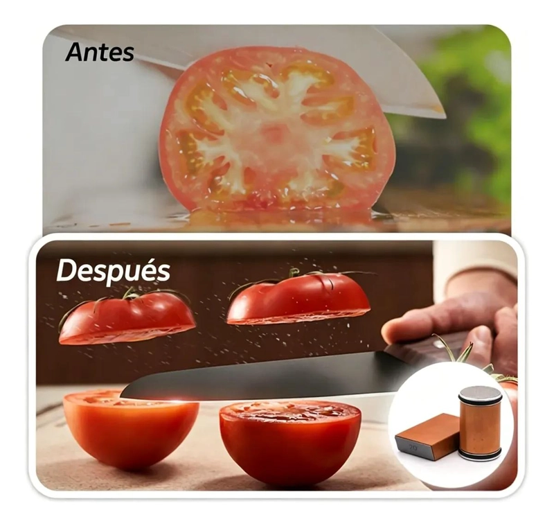 AFILADOR MANUAL PARA CUCHILLOS CON RODILLO Y MANGO DE MADERA - 3