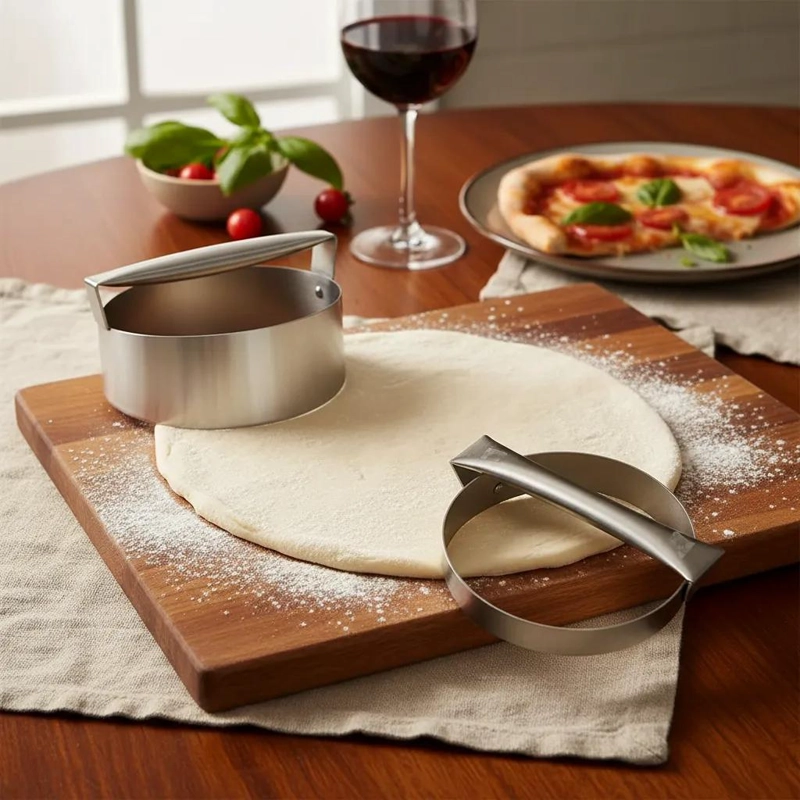 CORTADOR DE MASA DE 23 CM PARA PIZZAS Y TORTILLAS CON ACERO GRUESO - 1