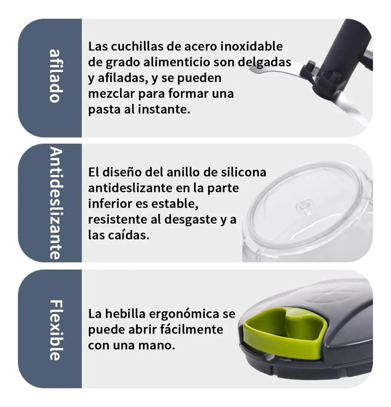 PICADORA MANUAL RAPIDA PARA CARNE Y VERDURAS CON DISEÑO EFICIENTE - 4