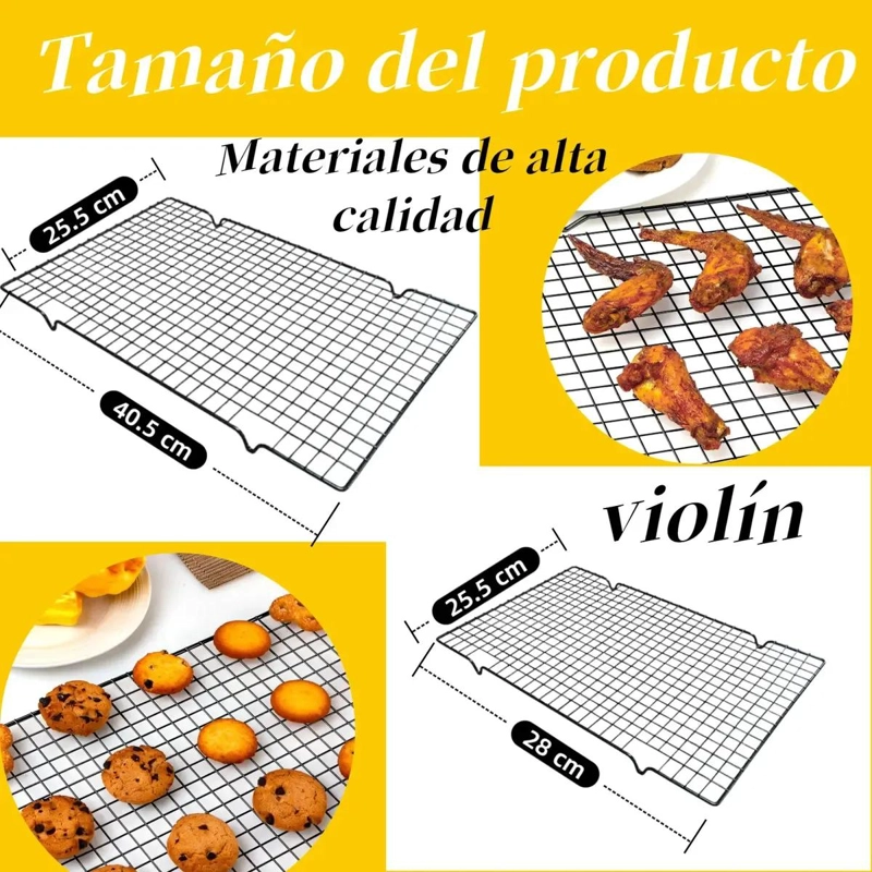 REJILLA PARA HORNEAR Y FREIR GALLETAS, PIZZA Y PAN ESTILO ANTIADHERENTE - 2