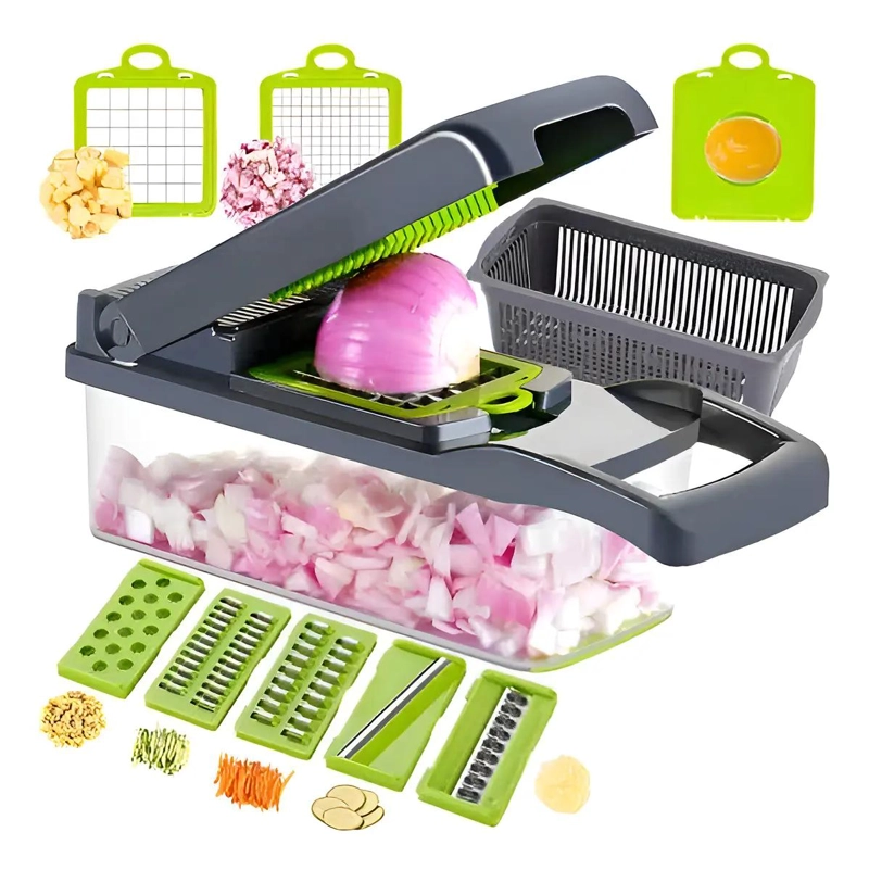 RAYADOR Y PICADOR MULTIFUNCIONAL PARA VERDURAS CON 14 FUNCIONES - 1