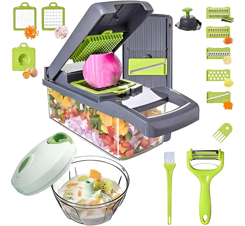 RAYADOR Y PICADOR MULTIFUNCIONAL PARA VERDURAS CON 14 FUNCIONES - 3