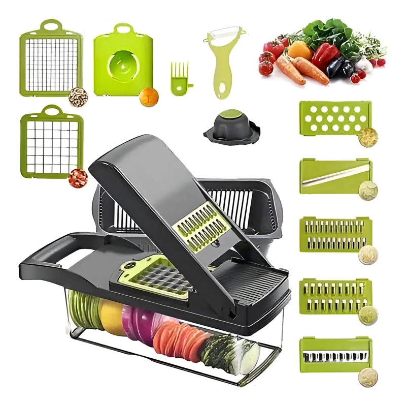 RAYADOR Y PICADOR MULTIFUNCIONAL PARA VERDURAS CON 14 FUNCIONES - 4