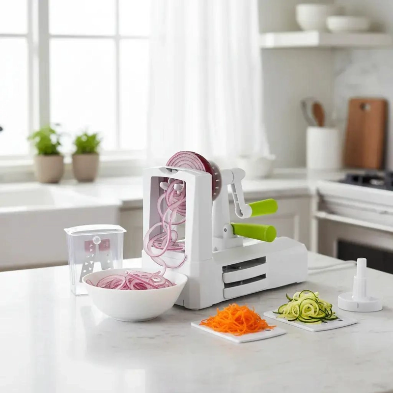 RALLADOR Y CORTADOR DE VERDURAS CON 5 CUCHILLAS PARA ESPIRALIZAR - 2